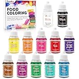 Lebensmittelfarbe Flüssige, 12 Farben x 10ml Lebensmittel Farben Set,Lebensmittelfarbe zum Backen...