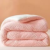 Kaschmir-Steppdecke, Lammsamtdecke, dick, flauschig, warm, antiallergisch, Wolle, Tröster für...