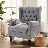 COLAMY Mid-Century Modern Sessel Wohnzimmer, Gepolsterter Wingback-Sessel mit Knopfsteppung,...
