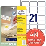 AVERY Zweckform L6023REV-25 Universal Etiketten (525 plus 105 Klebeetiketten extra, 63,5x38,1mm auf...