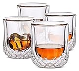 GOOFFY Whisky-Dekantierer, Whiskygläser, doppelwandig, Cocktailgläser, Gläser, altmodisches Glas,...