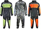 HEYBERRY Motorrad Regenkombi Regenhose Regenjacke schwarz neon orange Gr. XL