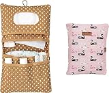 HAMUR HOME Windeltasche Organizer und Kosmetiktasche 2in1 - Kleine Wickeltasche für Unterwegs Mamas...