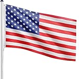 FLAGMASTER Teleskop Fahnenmast Aluminium 6,50m, 5-Fach höhenverstellbar, 30 Verschiedene Fahnen zur...