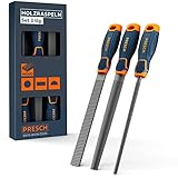 PRESCH Holzraspel Set 3tlg. - Hochwertiges Holzfeilen Set inkl. Flachstumpfraspel, Halbrund- und...
