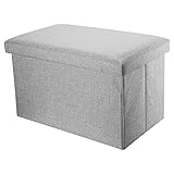 INTIRILIFE Faltbare Sitzbank 78x38x38 cm in Alaska GRAU - Sitzwürfel mit Stauraum und Deckel aus...