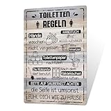Putuo Decor Blechschild – Toilettenregeln – Humorvolle Bad- und WC-Dekoration