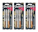 SHARPIE Metallic Permanentmarker, feine Spitze, Metallic-Farben, Gold, Silber, Bronze (sortiert, 1...