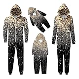 Passende Familien-Kapuzen-Nachtwäsche Parent Child Christmas Matching Family Prints Siamese Pajamas...