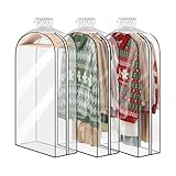 Kleidersäcke – Transparente Kleiderschutzhüllen | 3-teilige Kleideraufbewahrungstaschen mit...