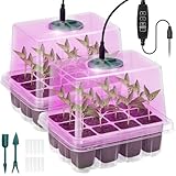 Zimmergewächshaus Anzuchtkasten, 2 Stück Mini Gewächshaus Anzucht Set mit erhöhten Deckel,...