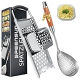 SPEENSUN Spätzlehobel+Schöpflöffel [Topf Ø von 16-30cm] mit Gummigriff...