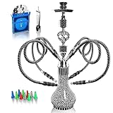 Shisha Komplettset mit 4 Schläuchen, 22'' Großes Shisha Kit für bis zu 4 Personen mit allem...