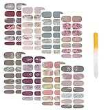 SIUSIO 112Stück 8 Sheets Voll Nail Wraps Nagellack Aufkleber Steigungs-Funkeln-Nagel-Kleber DIY...