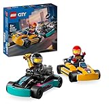 LEGO City Go-Karts mit Rennfahrern, Set mit 2 Rennfahrer-Minifiguren und Rennautos, Auto-Spielzeug...
