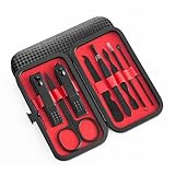NXPUXP 8 In 1 Maniküre Set,Nagelpflegeset,Alltäglich Nagelschere Set,Nagelset mit Etui,Nageletui...