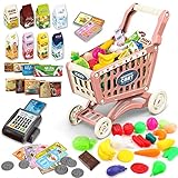deAO Kinder Einkaufswagen Wagen für Lebensmittel Kleinkinder 65 Lebensmittel Obst Gemüse Pretend...