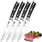 SHAN ZU Steakmesser Set 4 teilig Steakmesserset Fischmesser Jausenmesser Profi Küchenmesser...