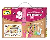 Lena Bastelkoffer mit 400 Teilen, Bastelset bestehend aus Papier, Moosgummi, Pfeifenreiniger,...