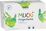 KREUL 2316 - Mucki leuchtkräftige Fingerfarbe, 6 x 150 ml in gelb, rot, blau, grün, weiß und...