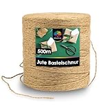 OfficeTree 500m Jutegarn 2mm - Bastelschnur - Kordel Natur - Paketschnur Naturfaser - Juteschnur -...