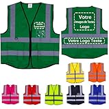 Lyhacjp Gelbe Weste mit Logo, Warnweste, Warnweste mit Tasche, fluoreszierende Sicherheitsweste,...