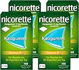 NICORETTE Kaugummi Viererpack 2mg freshfruit – Nikotinkaugummi zur Raucherentwöhnung –...