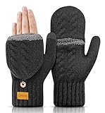CAOZITOU Handschuhe Herren Damen, Winterhandschuhe Thermo Fingerlos, Winter Warme Touchscreen...