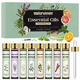 Migcaput Ätherische Öle, 8X10ml Set,100% Naturrein, Essential Oils, Aromaöl,Teebaum,Lavendel,...