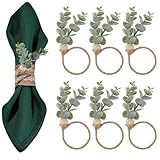 HJZHII 6 Stück Boho Serviettenhalter,Weihnachten Serviettenring Rustikale Bauernhaus...