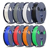 3D Drucker Filament Bündel Multicolor,SUNLU PLA+ Filament 1.75mm, Ordentlich Gewickelt PLA Plus...