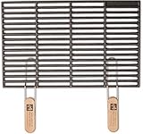 GRILLROSTPROFI Gusseisen-Grillrost 54 x 34 cm mit abnehmbaren Handgriffen