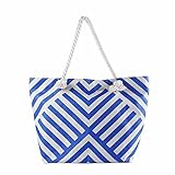 QRQ Strandtaschen Blue Geometric Muster Strandtasche große Kapazität Spielzeugspeicherbeutel Damen...