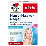 Doppelherz Haut + Haare + Nägel - 13 Nährstoffe - Mit Zink & Biotin als Beitrag zum Erhalt...