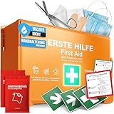 HELDENWERK Erste Hilfe Kasten nach neuer DIN 13157:2021 inkl. Wandhalterung & Aufklebern|Universal...