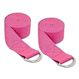 Relaxdays Yogagurt 2er Set, Dehnungshilfe, 250 x 3,8 cm, Yogaband für Anfänger und...