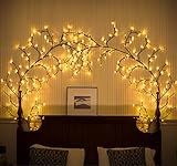 Ciskotu Lichterkette Willow Vine mit Stecker, 144 LEDs Weidenrebe Baum Lichterketten für zimmer,...