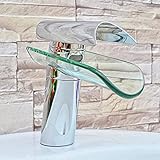 Glas Wasserfall Wasserhahn,Waschbecken Mischbatterie Bad Armatur Einhebelmischer,Küche & Bad Ein...