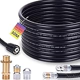 Rohrreinigungsschlauch Set 30m, 200 bar inkl. M22 Adapter, Düsen starr + rotierend für Kränzle...