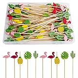 100 Stück Cocktailspieße, 12cm Fingerfood Spieße, Cocktail Sticks, Spieß Zahnstocher Aus Holz,...