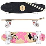 FunTomia Mini-Board Cruiser Skateboard 57cm aus 7-lagigem kanadischem Ahornholz inkl. Mach1 ABEC-9...