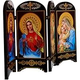 HEALEEP Heilige Maria Holzfigur Handgefertigt Religiöse Dekoration Hängend und Stehend für...