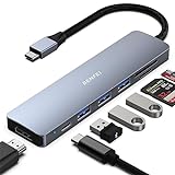 BENFEI USB C HUB 7-in-1, USB-C HUB Multiport Adapter mit USB Typ-C auf HDMI, USB-C zu SD TF...