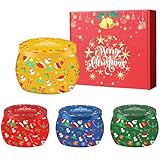 Weihnachtskerze Duftkerze Weihnachten 4 Stück,Duftkerzen Weihnachtsduft Kerze Geschenk...