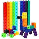 Steckwürfel, 100 Stück Mathematik Würfel, Zahlenblocks für Rechnen, Lernen Lernspiele Geschenk...