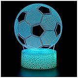 ZNZ Fußball 3D Lampe, LED Illusion Nachtlicht, 16 Farbwechsel 4 Models mit Remote & Smart Touch...