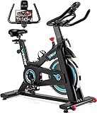 Wenoker Heimtrainer Fahrrad, Indoor Cycling Bike mit LCD-Monitor, Heimtrainer mit Pad-Halterung,...