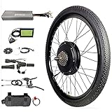 48V 1500W Elektrofahrrad Umbausatz - Vorderrad Hinterrad E-Bike Motor Kit für 26/27,5/29 Zoll...