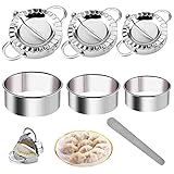 Xmart 7 Stück Edelstahl Teigtaschenformer Dumpling Maker Set Ravioli Former mit Knödelmesser für...