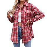 Rosennie Angebote des Tages Heute Damen Bluse Grün Damen Bluse Kariert Karohemd Damen Flanell...